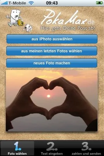 Echte Postkarten per iPhone dank PokaMax Bild: Echte Postkarten per iPhone dank PokaMax