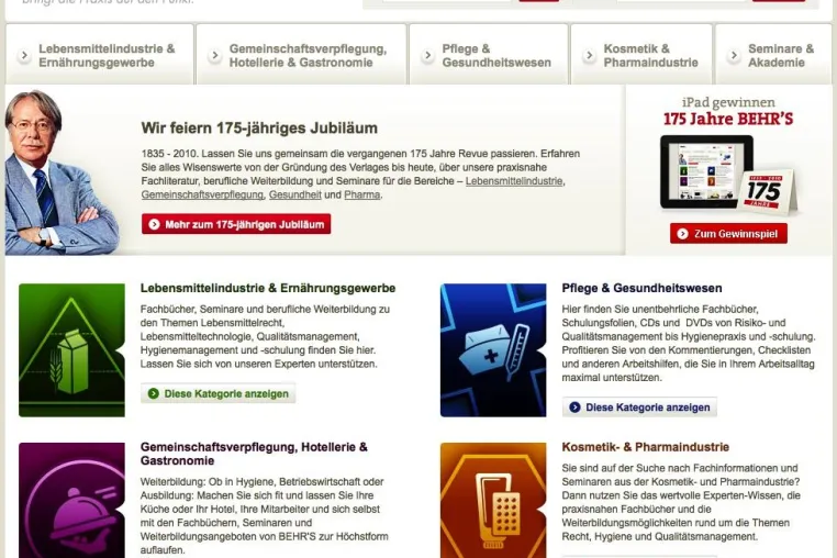 175 Jahre BEHR’S Verlag: Online-Shop in neuem Glanz Bild: 175 Jahre BEHR’S Verlag: Online-Shop in neuem Glanz