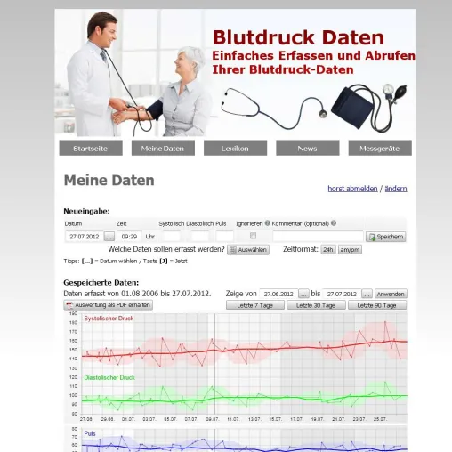 Bild: "Blutdruck Daten" 3.0 für iPhone und Android: Der kostenlose Blutdruck-Pass erfasst jetzt noch mehr Vitalwerte