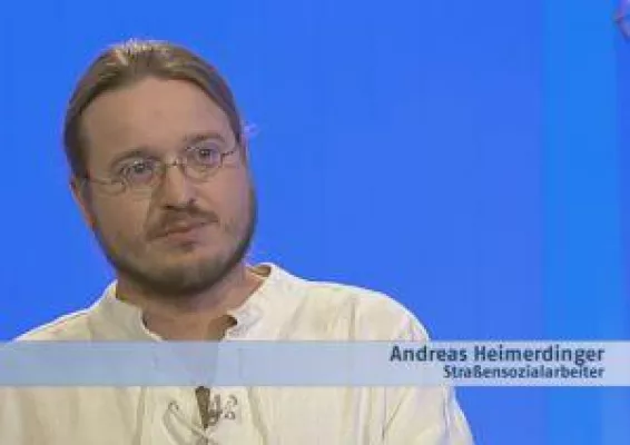 Bild: Bruder Paulus im Gespräch mit Andreas Heimerdinger, Sonntag, 07.6.2009, 8.30 Uhr, N24 Ethik „Um Gottes Willen"