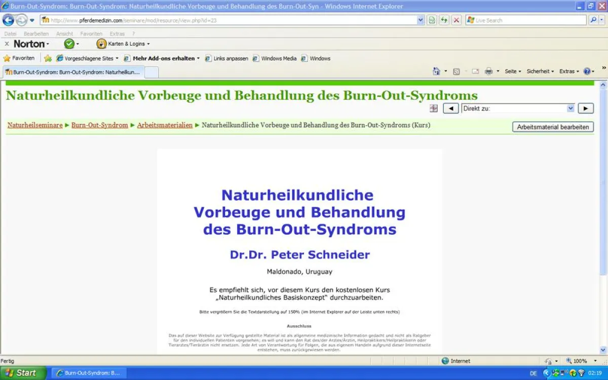 eLearning-Kurs: Burn-Out-Syndrom