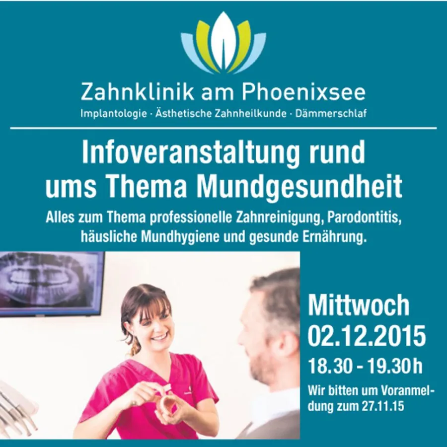 Infoveranstaltung für Patienten in der Zahnklinik am Phoenixsee zum Thema „Mundgesundheit“