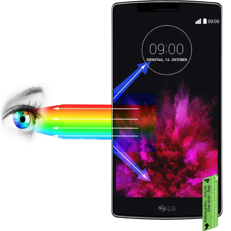 Displayschutzfolie mit Blaulichtfilter für LG G Flex 2
