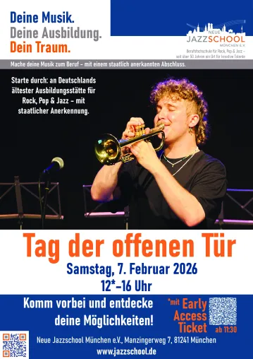 Bild: PM | Tag der offenen Tür 2026 | Berufsfachschule für Musik, Fachrichtung Rock, Pop, Jazz stellt sich vor