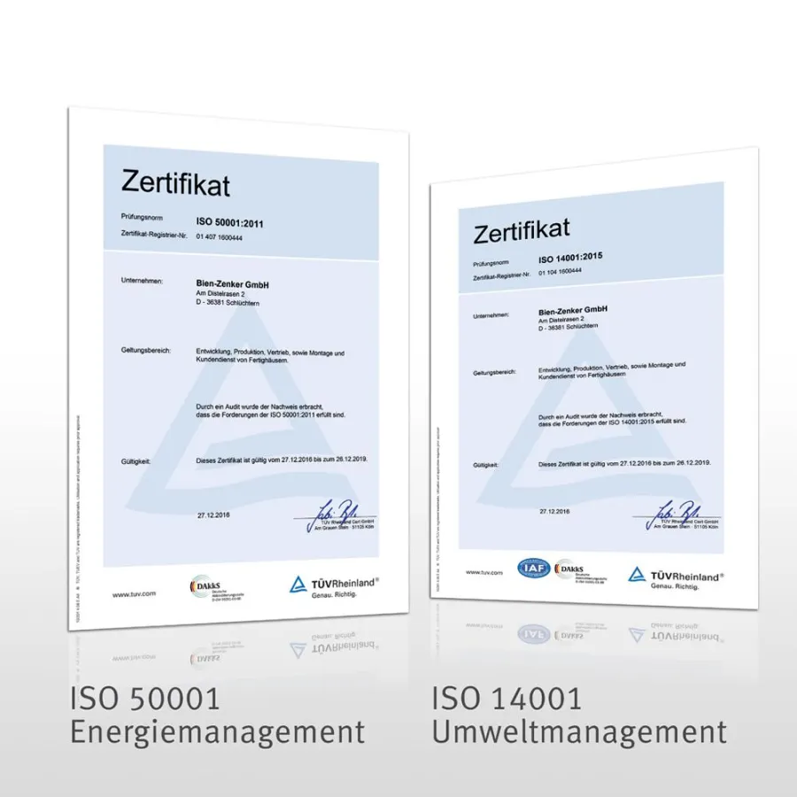 Bien-Zenker erfüllt alle Voraussetzungen für die Zertifikate nach ISO 14001 und