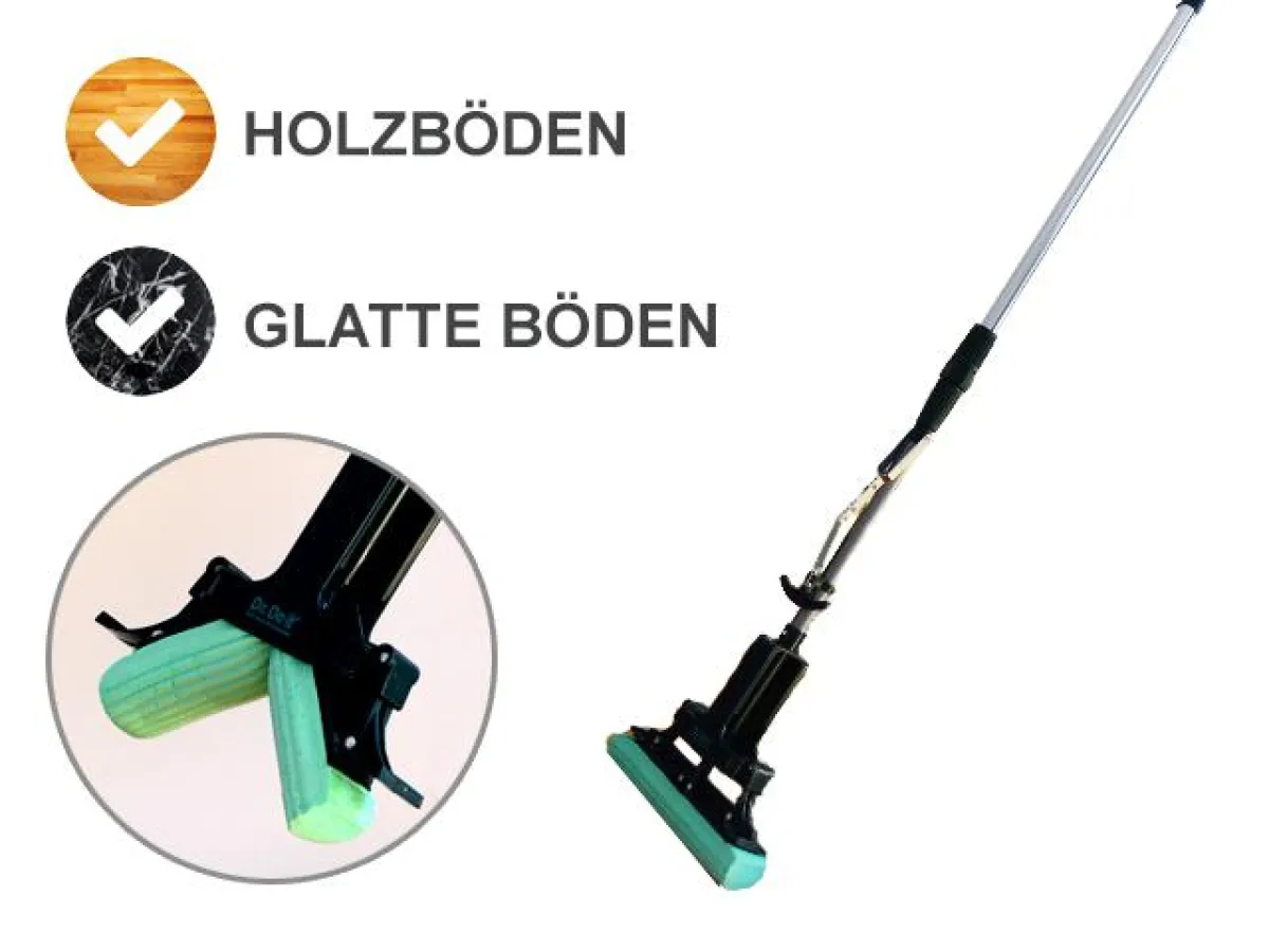 Der Laminatwischer reinigt ideal alle glatten Böden.