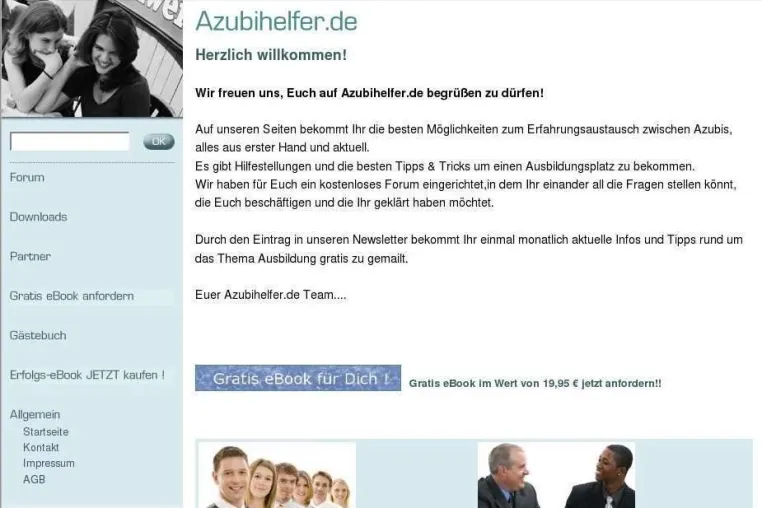 Informationsseite für Azubis Bild: Informationsseite für Azubis