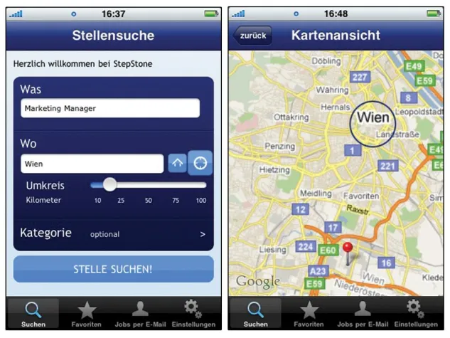 Mobile Jobsuche - StepStone.at veröffentlicht kostenlose "Job App" Bild: Mobile Jobsuche - StepStone.at veröffentlicht kostenlose "Job App"