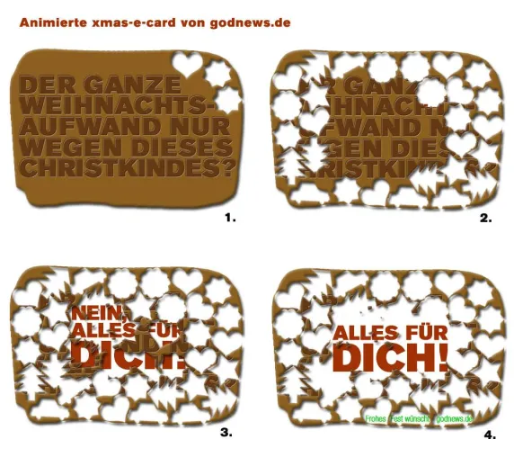 Weihnachten, DAS christliche Fest: Dazu eine liebevolle e-card der anderen Art Bild: Weihnachten, DAS christliche Fest: Dazu eine liebevolle e-card der anderen Art