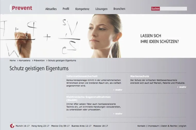 Die von northpole design entwickelte Website der Prevent AG ist online - prevent.ag Bild: Die von northpole design entwickelte Website der Prevent AG ist online - prevent.ag