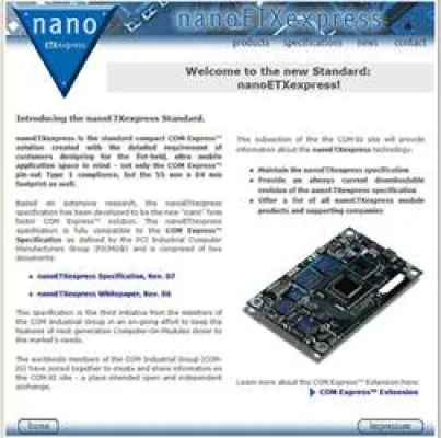 Bild: nanoETXexpress.com - Website zum visitenkartengroßen Computer-on-Module Formfaktor ist jetzt online