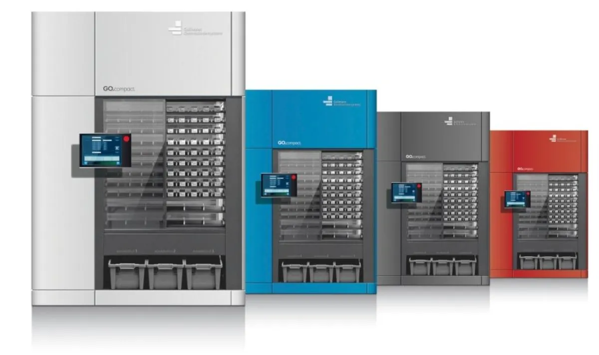Der GO.compact, eines der kompaktesten automatischen Lagersysteme für Apotheken.