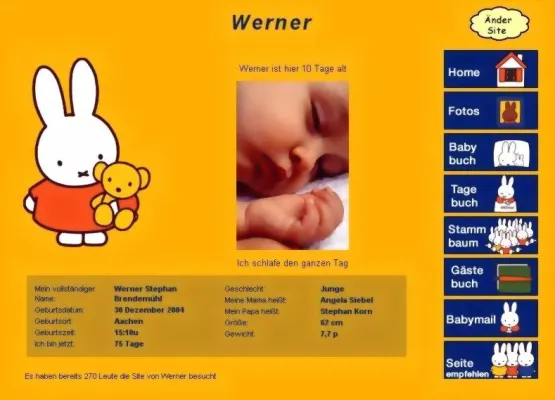 Bild: Neu in Deutschland: Die Website für das Baby / Eine Online-Dokumentation für Eltern, Freunde und Verwandte