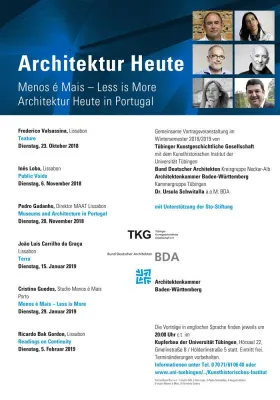 Bild: Menos é Mais – Weniger ist mehr | Ricardo Bak Gordon bei „Architektur Heute“ in Tübingen zu Gast