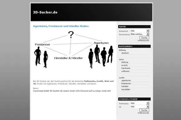Bild: Mit 3D-Sucher.de Gaming- und 3D-Fachschulen finden.