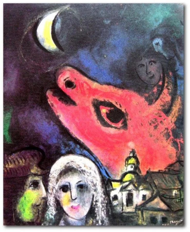 Zugunsten der Notenspur versteigert: Marc Chagalls Farblithografie „An den Mond“