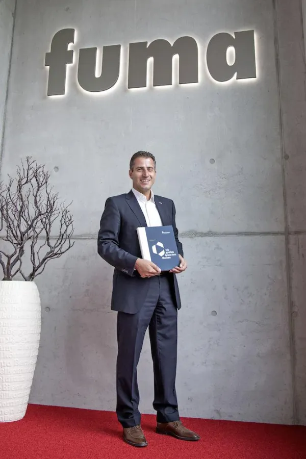 Ralf Geggus, Geschäftsführer von FUMA freut sich über die Aufnahme in das Markenbuch.