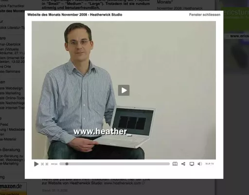 Bild: Präsentation der "Architektur-Website des Monats" ab sofort als Online-Video