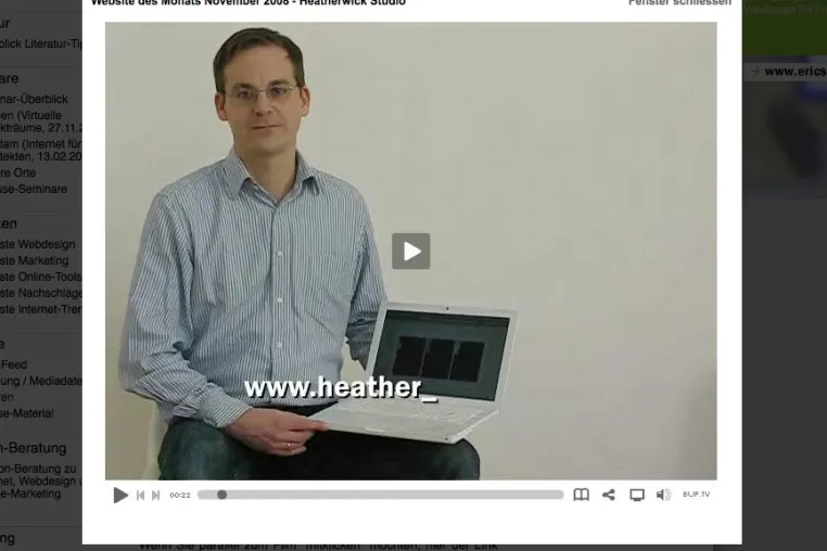 Bild: Präsentation der "Architektur-Website des Monats" ab sofort als Online-Video