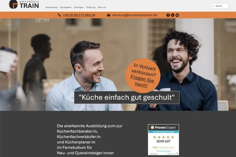 Bild: München, 15.05.2022: Website-Refresh bei NOVAMEDIATRAIN – Tipps für die Verkaufssteuerung von Webseiten