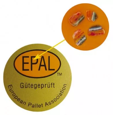 Bild: EPAL-Eurogitterboxen - fälschungssicher durch Prüfsiegel