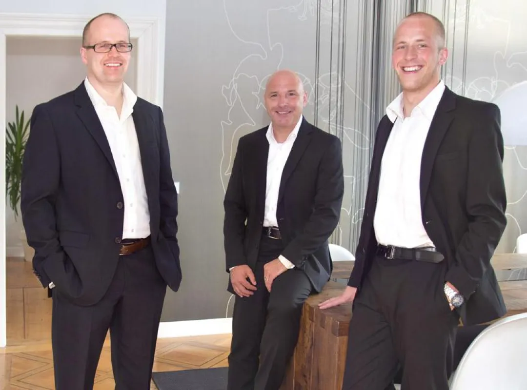 Geschäftsführer der RE'FLEKT GmbH (v.l.): Kai C. Thomas, Michael Reiser, Wolfgang Stelzle
