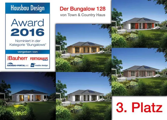 Bild: Hausbau-Design Award: Town & Country Haus belegt Rang 3 mit Bungalow 128