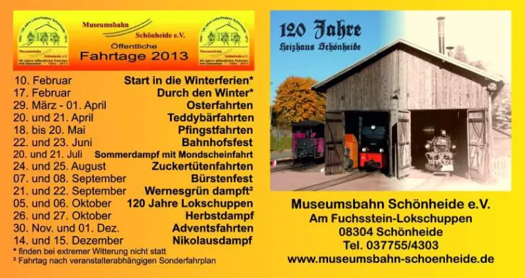 Bild: Museumsbahn Schönheide startet in die Bahn’l-Saison 2013