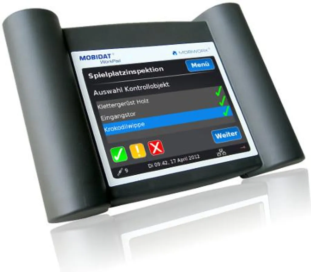 Das MOBIDAT WorkPad mit dem Spielplatzkontrollmodul