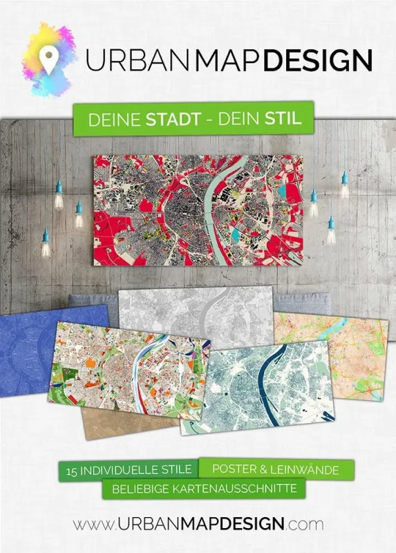 Individuelle Stadtpläne auf UrbanMapDesign.com