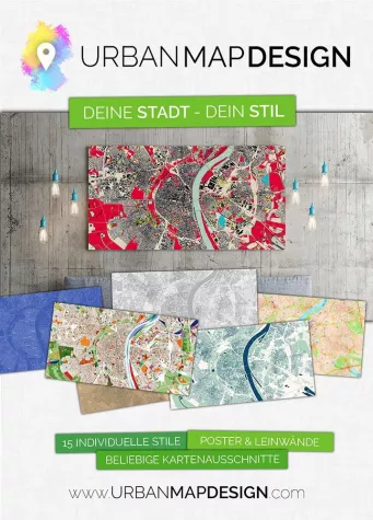 Bild: UrbanMapDesign bietet individuelle Stadtpläne als Dekoration oder Geschenk
