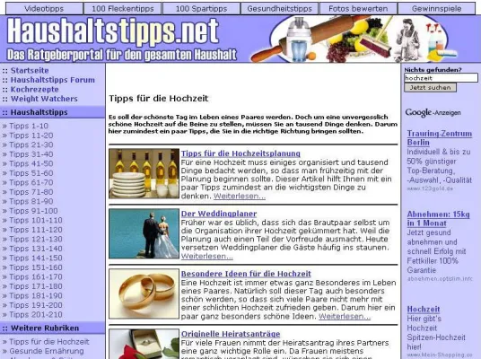 Bild: Haushaltstipps.net - Ausführlicher Ratgeber zum Thema Hochzeit