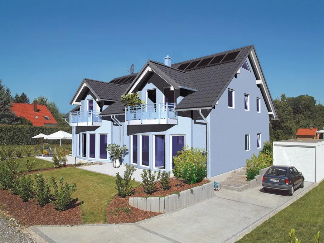 Ein Doppelhaus lohnt sich: Mit einer geteilten Hauswand lassen sich individuelle Wohnträume verwirklichen und zugleich Geld sparen. Foto: Luxhaus
