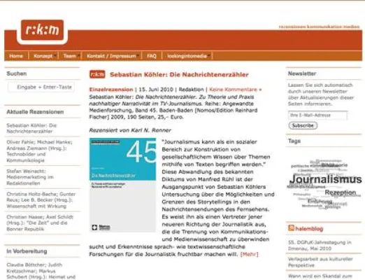 Bild: 100 Rezensionen – Das Online-Journal r:k:m feiert seinen Erfolg bei Experten und Fachinteressierten
