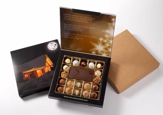 Mit Schokologo im Sommer schon an Weihnachten denken Bild: Mit Schokologo im Sommer schon an Weihnachten denken