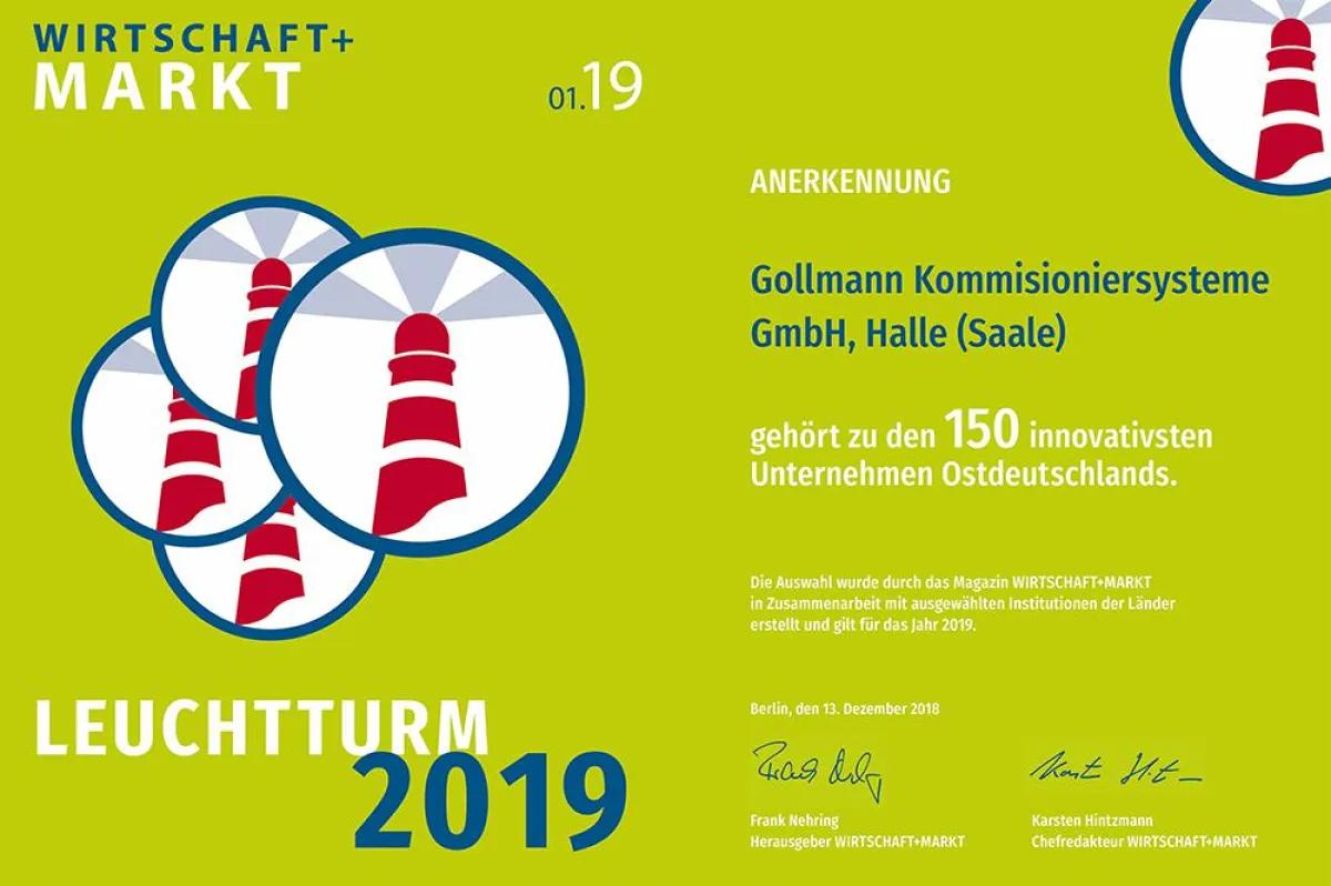 Auszeichnung für Gollmann Kommissioniersysteme