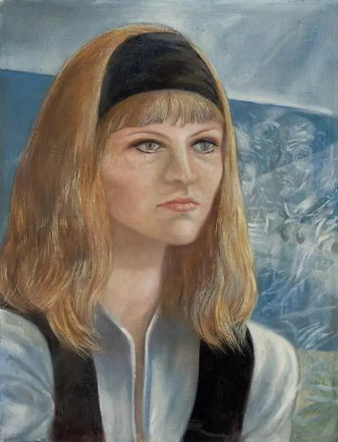 Ulrich Hachulla, Nora, 1977, Mischtechnik auf Hartfaser, 43 x 37 cm