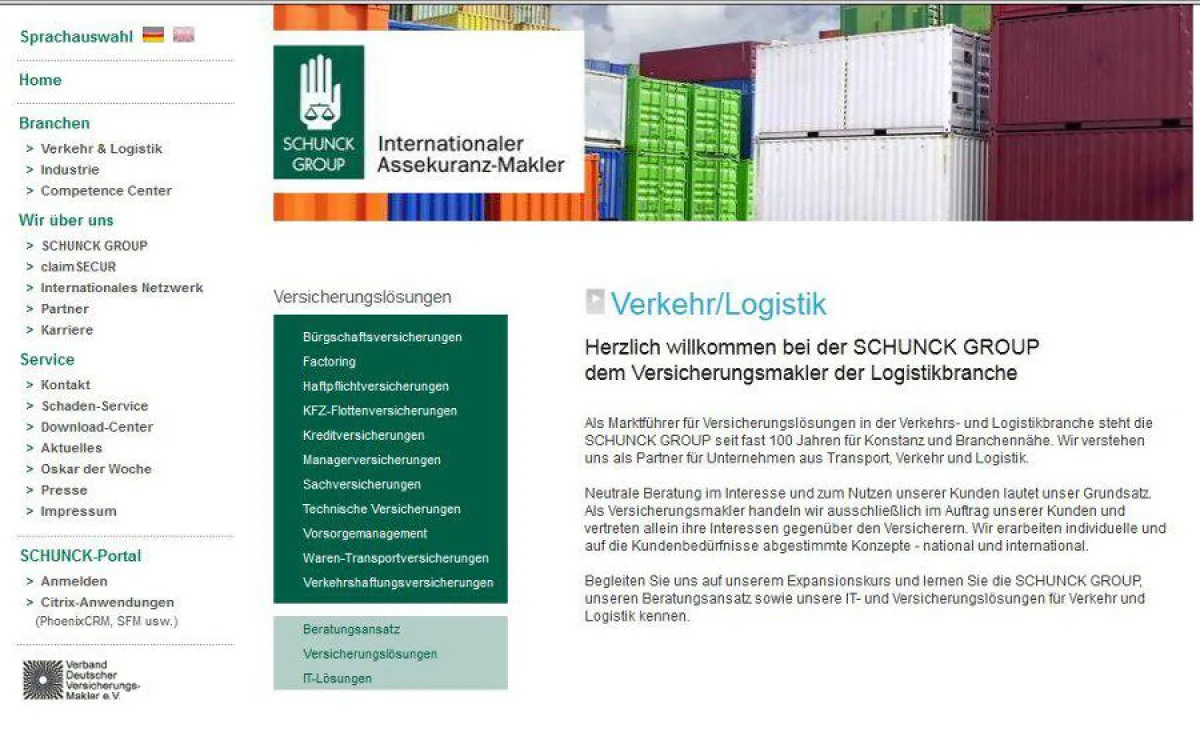 Die neue Schunck-Website