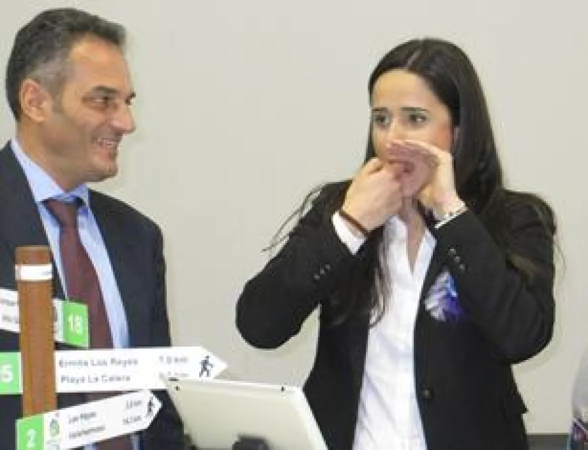 Die Schülerin Silvia Martin von La Gomera beeindruckte auf der ITB nicht nur Tourismusminister Ferna