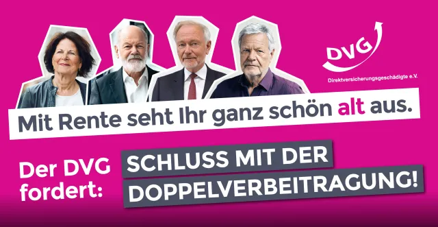 Bild: Das alte Lied von der steuerfinanzierten Rente zur Aktion: In der Rente seht Ihr ganz schön alt aus