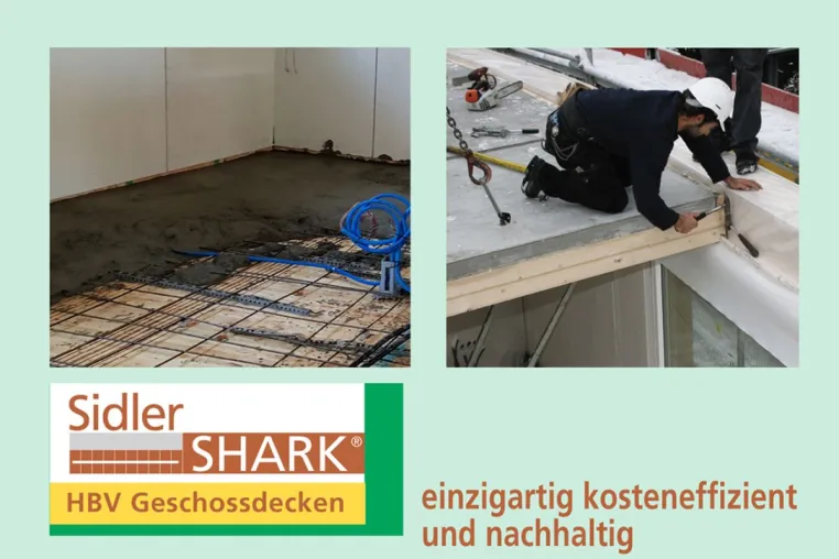 Sidler SHARK® die führend kosteneffizienten und nachhaltigen Holzbetonverbund Geschossdecken Bild: Sidler SHARK® die führend kosteneffizienten und nachhaltigen Holzbetonverbund Geschossdecken