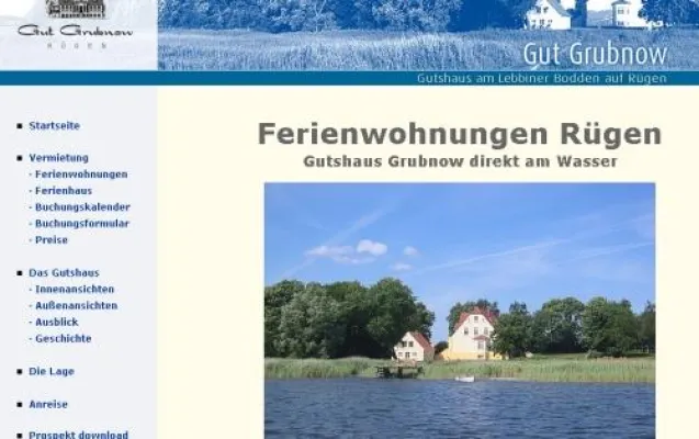 Bild: Ferienwohnungen Rügen: Auf einer neuen Internetseite präsentiert das Gutshaus Grubnow seine Ferienwohnungen