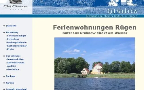 Bild: Ferienwohnungen Rügen: Auf einer neuen Internetseite präsentiert das Gutshaus Grubnow seine Ferienwohnungen