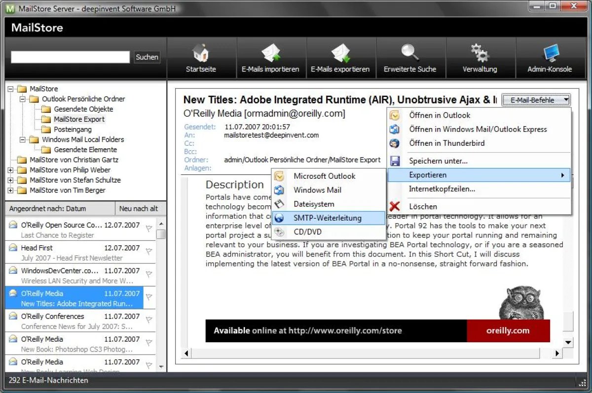 MailStore Server Screenshot