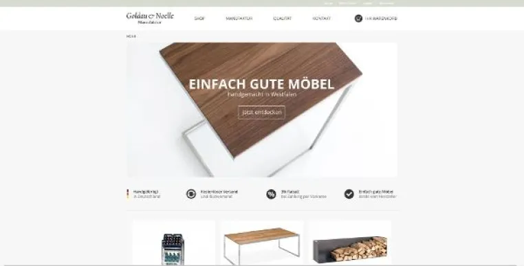 Neuer Online Shop der Manufaktur Goldau & Noelle Bild: Neuer Online Shop der Manufaktur Goldau & Noelle