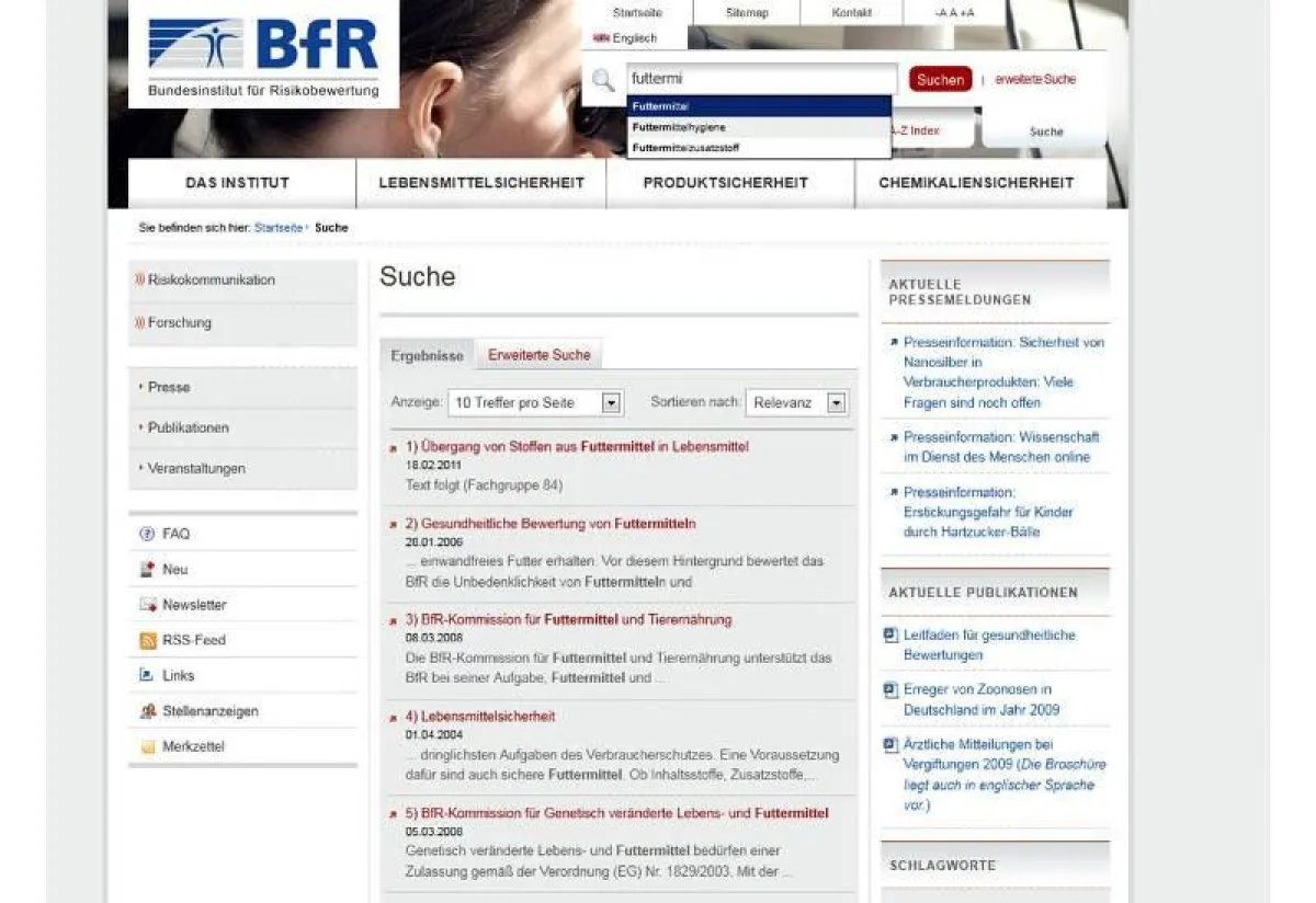 Neues Internetportal des BfR