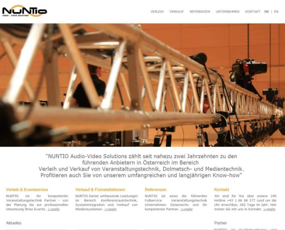 NUNTIO Audio-Video Solutions Veranstaltungstechnik aus Wien