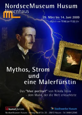 Bild: In Husum / Nordsee - Das „blue portrait“ von Nikola Tesla - dem Mann, der die Welt erleuchtete