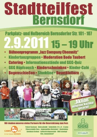 Bild: Chemnitzer Stadtteil Bernsdorf feiert am Freitag erstes Stadtteilfest