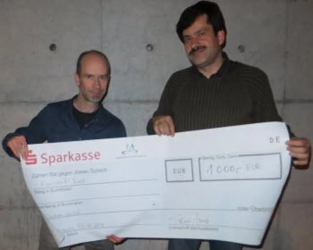Scheckübergabe an Andreas Vockrodt